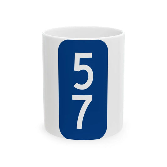 Warren County 57 NY tab (New York) (Road Sign) White Coffee Mug 11oz - Go Mug Yourself