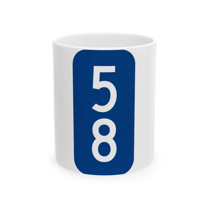 Warren County 58 NY tab (New York) (Road Sign) White Coffee Mug 11oz - Go Mug Yourself