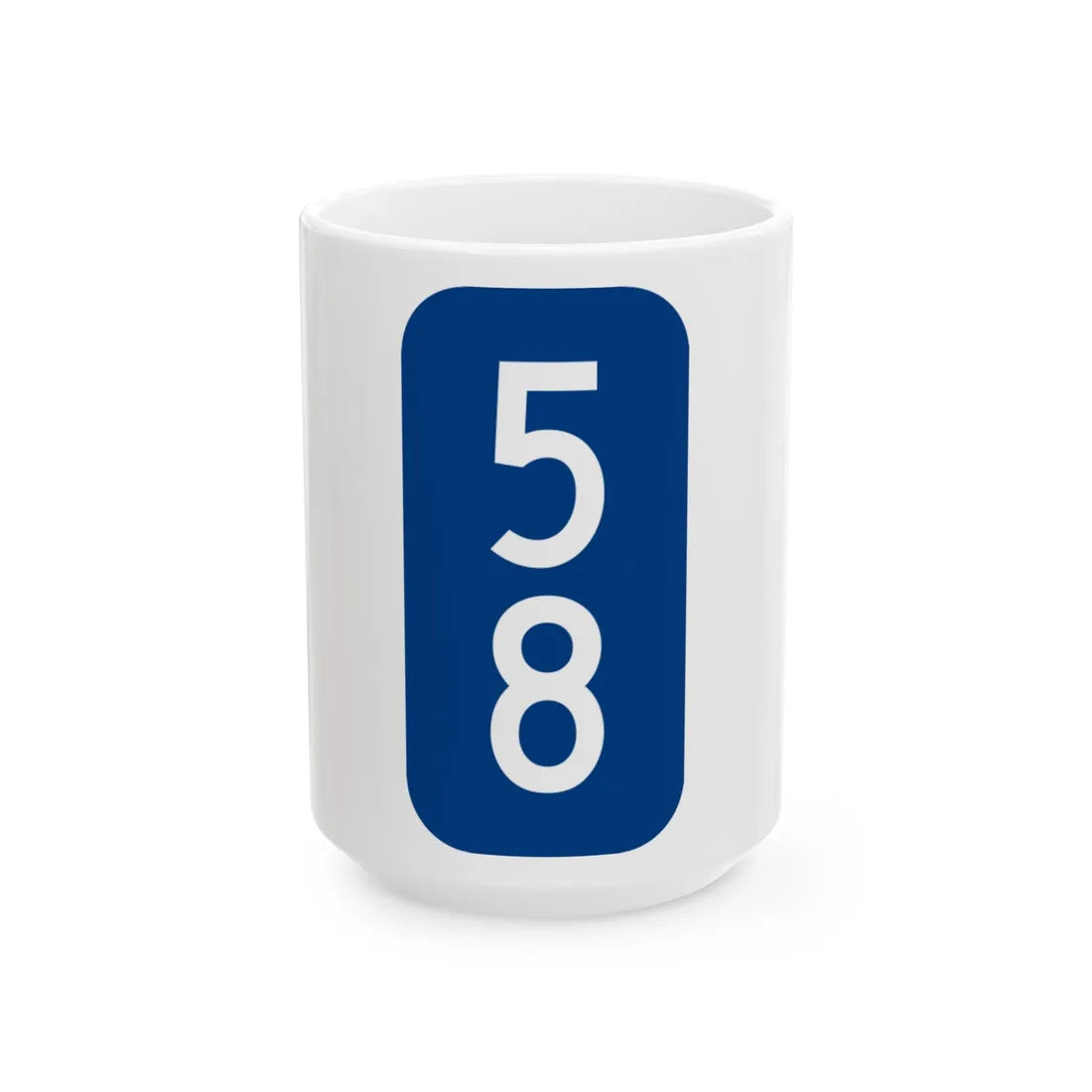 Warren County 58 NY tab (New York) (Road Sign) White Coffee Mug 15oz - Go Mug Yourself