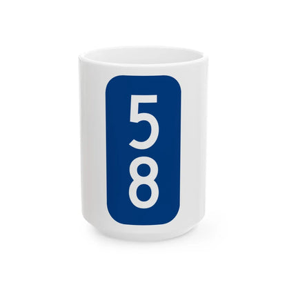 Warren County 58 NY tab (New York) (Road Sign) White Coffee Mug 15oz - Go Mug Yourself