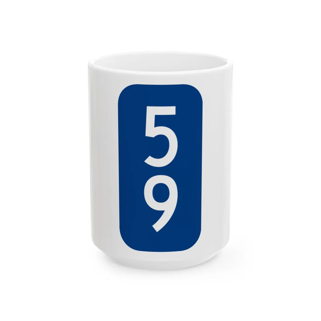 Warren County 59 NY tab (New York) (Road Sign) White Coffee Mug 15oz - Go Mug Yourself