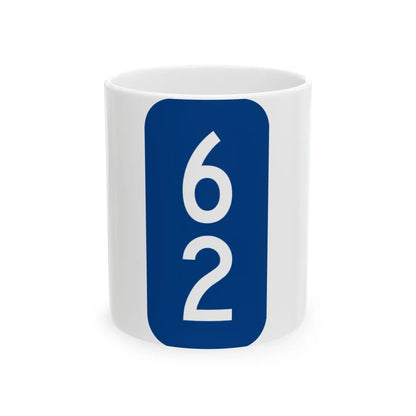 Warren County 62 NY tab (New York) (Road Sign) White Coffee Mug 11oz - Go Mug Yourself