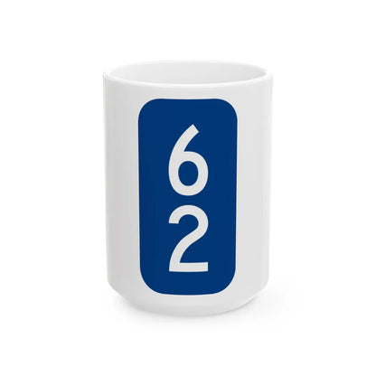 Warren County 62 NY tab (New York) (Road Sign) White Coffee Mug 15oz - Go Mug Yourself