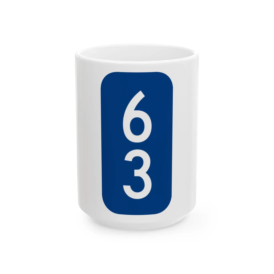 Warren County 63 NY tab (New York) (Road Sign) White Coffee Mug 15oz - Go Mug Yourself