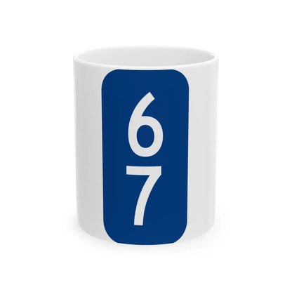 Warren County 67 NY tab (New York) (Road Sign) White Coffee Mug 11oz - Go Mug Yourself