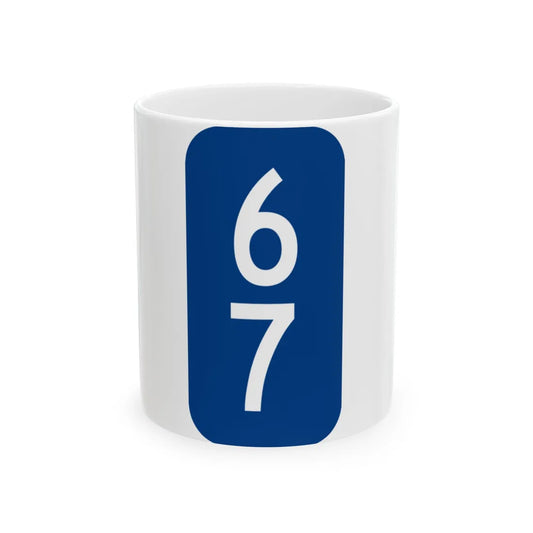 Warren County 67 NY tab (New York) (Road Sign) White Coffee Mug 11oz - Go Mug Yourself