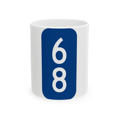 Warren County 68 NY tab (New York) (Road Sign) White Coffee Mug 11oz - Go Mug Yourself