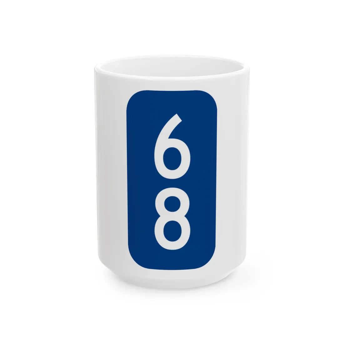 Warren County 68 NY tab (New York) (Road Sign) White Coffee Mug 15oz - Go Mug Yourself