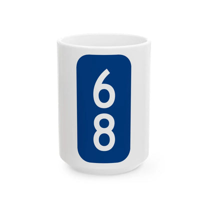 Warren County 68 NY tab (New York) (Road Sign) White Coffee Mug 15oz - Go Mug Yourself