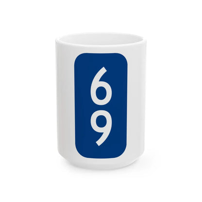 Warren County 69 NY tab (New York) (Road Sign) White Coffee Mug 15oz - Go Mug Yourself