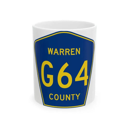 Warren County Route G64 IA (Iowa) (Road Sign) White Coffee Mug 11oz - Go Mug Yourself