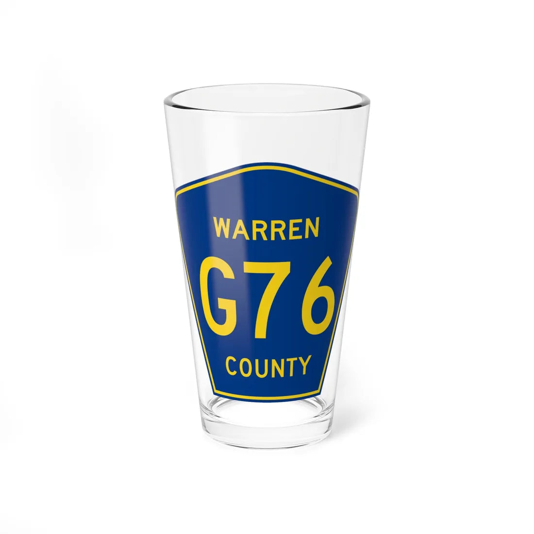 Warren County Route G76 IA (Iowa) (Road Sign) Pint Glss 16oz 16oz - Go Mug Yourself