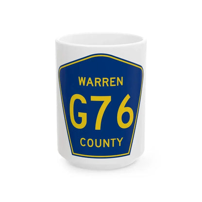 Warren County Route G76 IA (Iowa) (Road Sign) White Coffee Mug 15oz - Go Mug Yourself