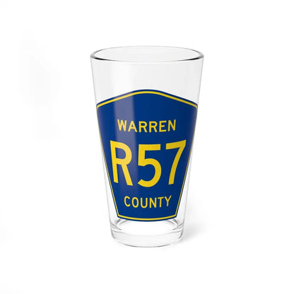 Warren County Route R57 IA (Iowa) (Road Sign) Pint Glass 16oz 16oz - Go Mug Yourself