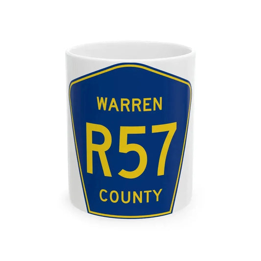 Warren County Route R57 IA (Iowa) (Road Sign) White Coffee Mug 11oz - Go Mug Yourself