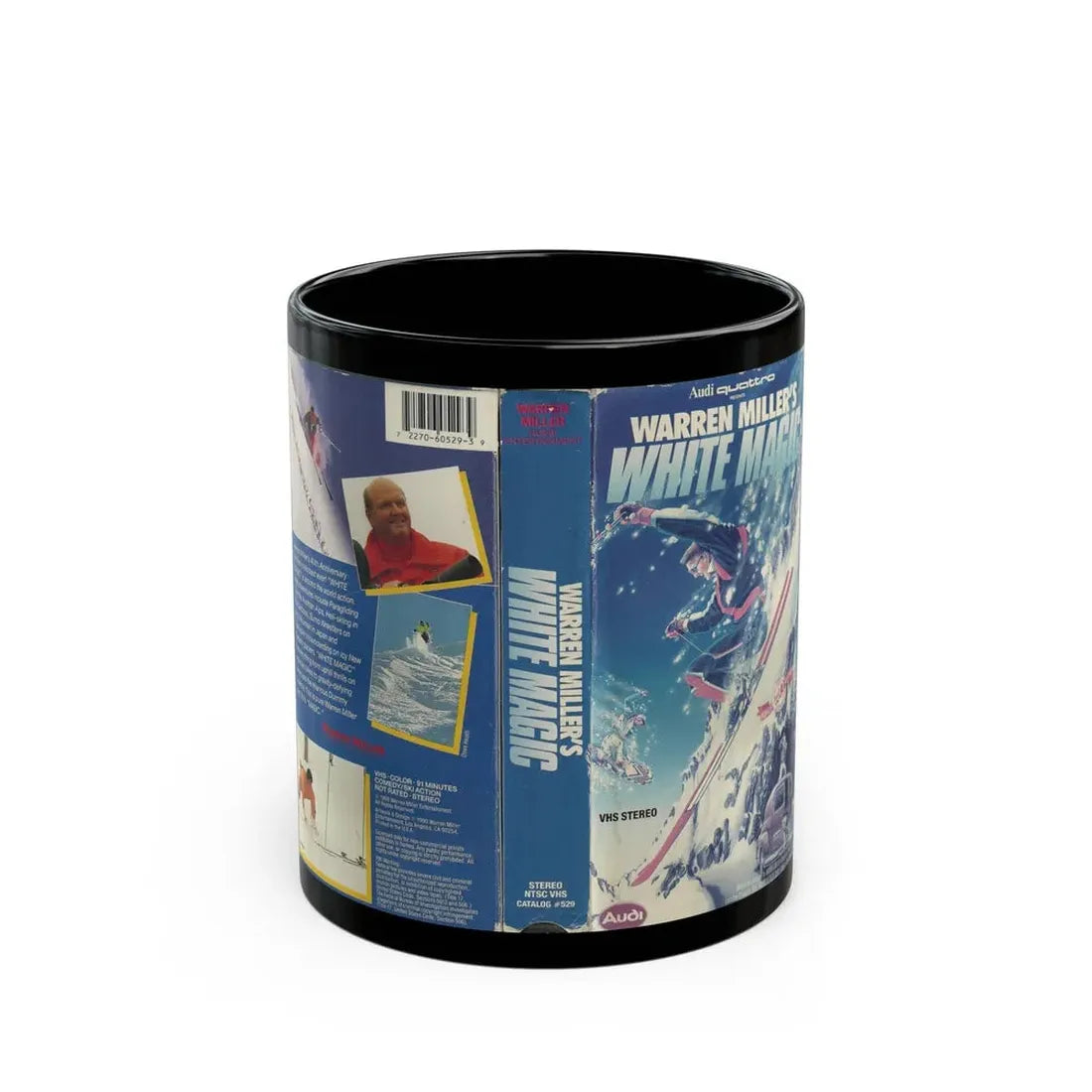 WARREN MILLERS WHITE MAGIC (VHS COVER) - Black Coffee Mug 11oz - Go Mug Yourself