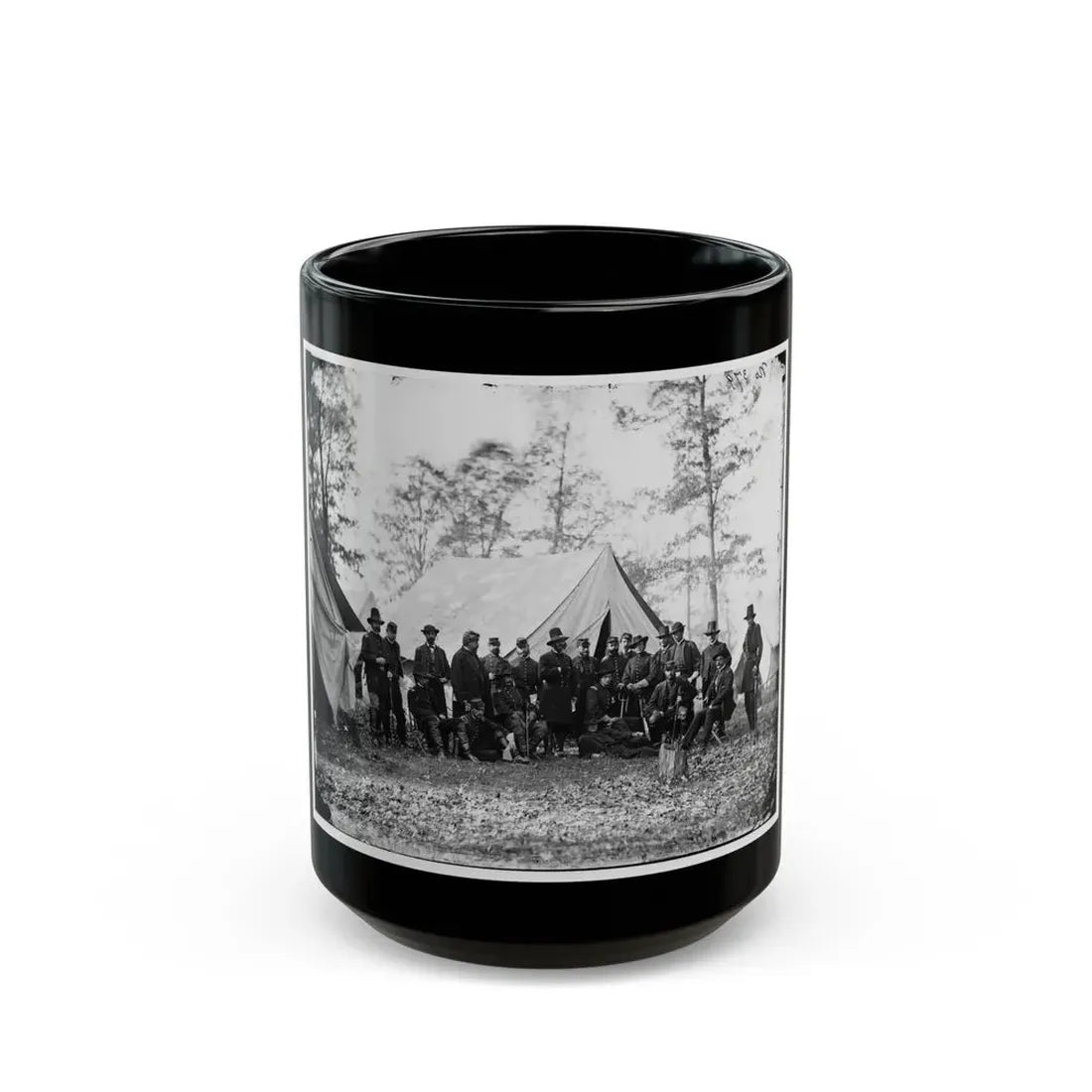 Warrenton, Va. Gen. Ambrose E. Burnside And Staff (U.S. Civil War) Black Coffee Mug 15oz - Go Mug Yourself