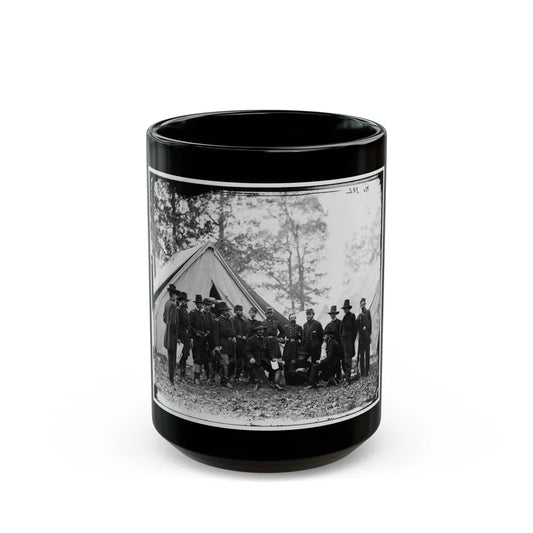 Warrenton, Va. Gen. Ambrose E. Burnside And Staff; Another View (U.S. Civil War) Black Coffee Mug-15oz-Go Mug Yourself