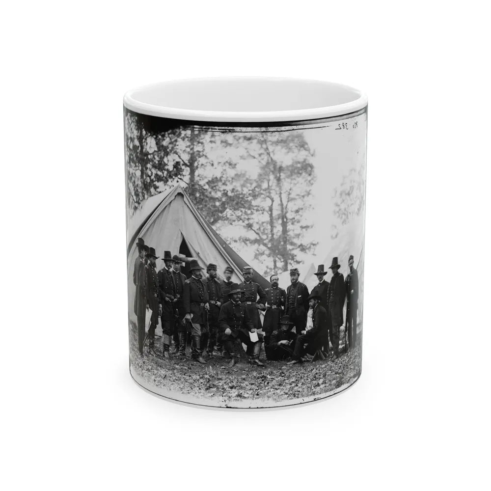 Warrenton, Va. Gen. Ambrose E. Burnside And Staff; Another View (U.S. Civil War) White Coffee Mug-11oz-Go Mug Yourself