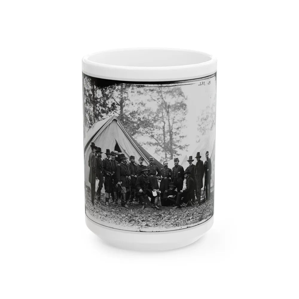 Warrenton, Va. Gen. Ambrose E. Burnside And Staff; Another View (U.S. Civil War) White Coffee Mug-15oz-Go Mug Yourself