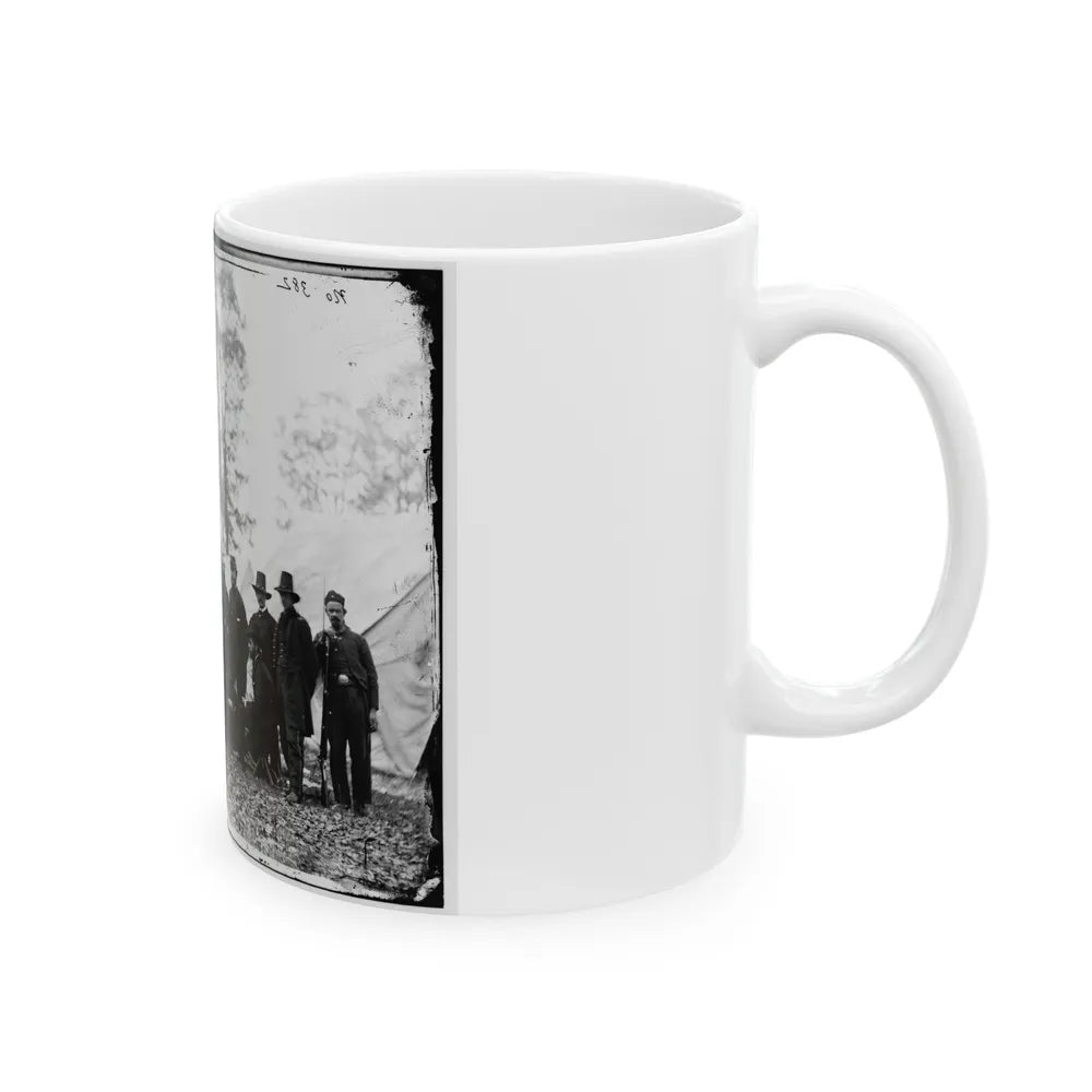 Warrenton, Va. Gen. Ambrose E. Burnside And Staff; Another View (U.S. Civil War) White Coffee Mug-Go Mug Yourself