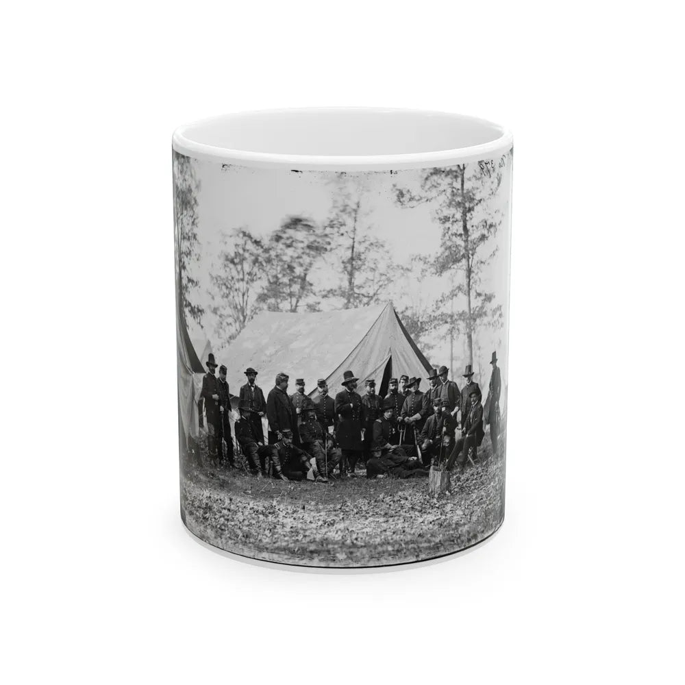 Warrenton, Va. Gen. Ambrose E. Burnside And Staff (U.S. Civil War) White Coffee Mug-11oz-Go Mug Yourself