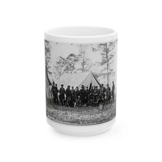 Warrenton, Va. Gen. Ambrose E. Burnside And Staff (U.S. Civil War) White Coffee Mug-15oz-Go Mug Yourself