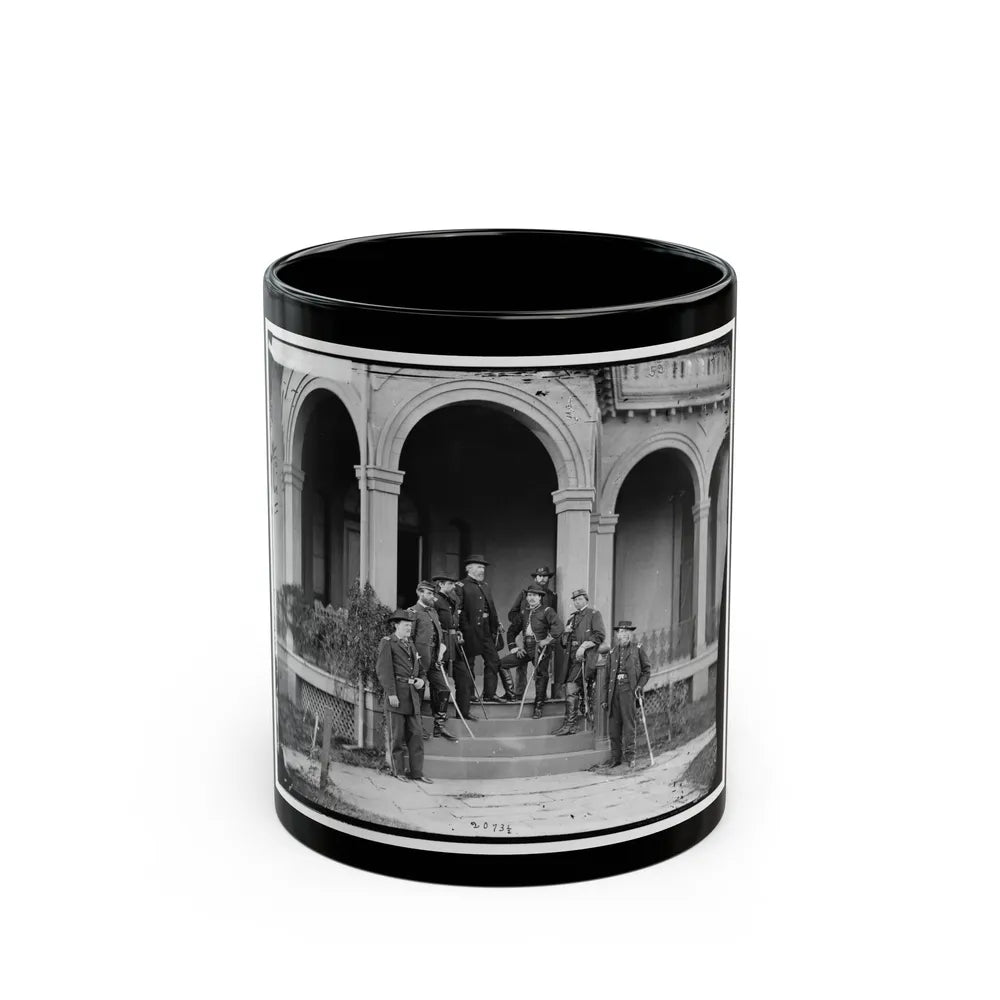 Warrenton, Va. Gen. Edwin V. Sumner And Staff (U.S. Civil War) Black Coffee Mug-11oz-Go Mug Yourself