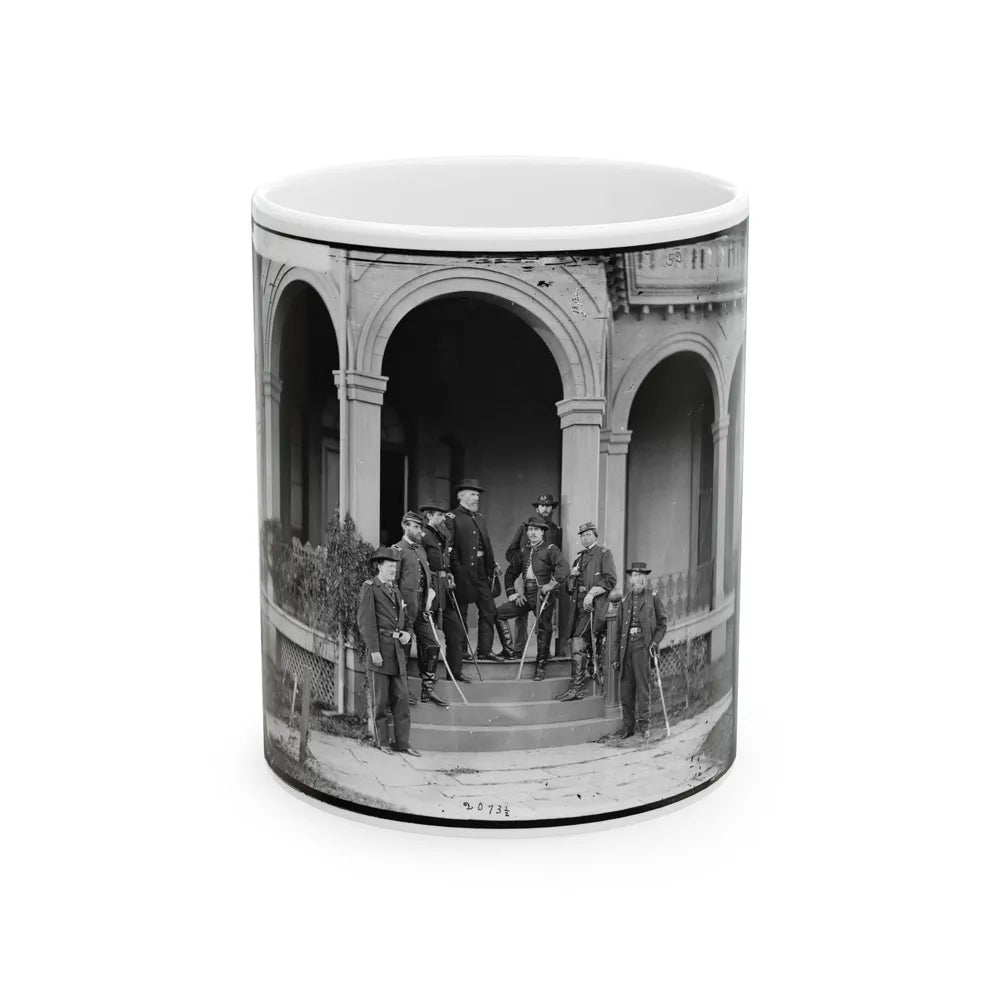 Warrenton, Va. Gen. Edwin V. Sumner And Staff (U.S. Civil War) White Coffee Mug-11oz-Go Mug Yourself