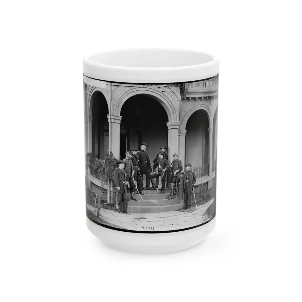 Warrenton, Va. Gen. Edwin V. Sumner And Staff (U.S. Civil War) White Coffee Mug-15oz-Go Mug Yourself