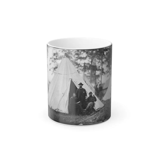 Warrenton, Va. Maj. Charles J. Whiting, Capt. James E. Harrison, and Capt. Wesley W. Owens of the 5Th U.S. Cavalry (U.S. Civil War) Color Changing Coffee Mug 11oz-11oz-Go Mug Yourself