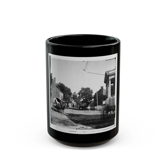 Warrenton, Va. Street In Front Of Courthouse (U.S. Civil War) Black Coffee Mug-15oz-Go Mug Yourself