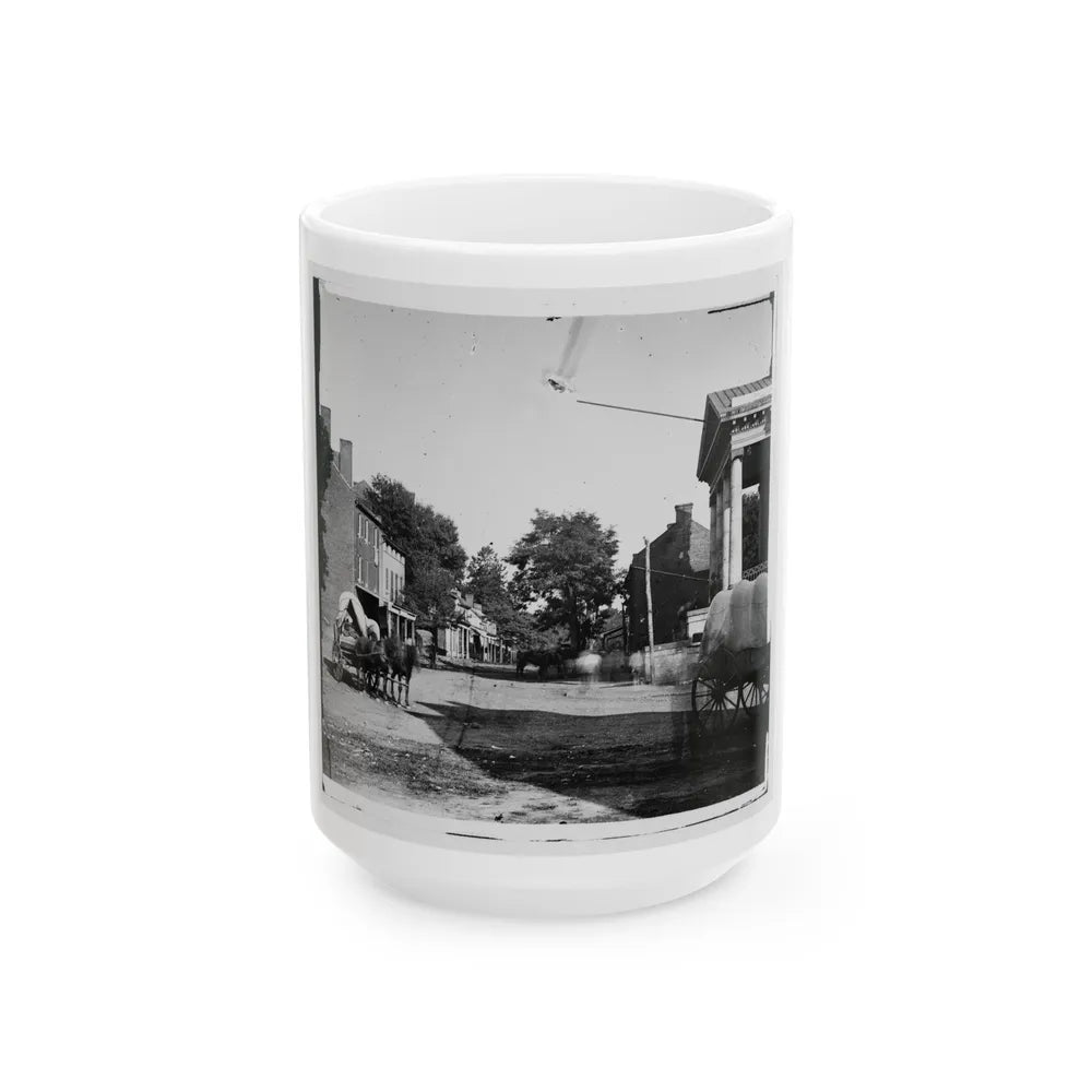 Warrenton, Va. Street In Front Of Courthouse (U.S. Civil War) White Coffee Mug-15oz-Go Mug Yourself