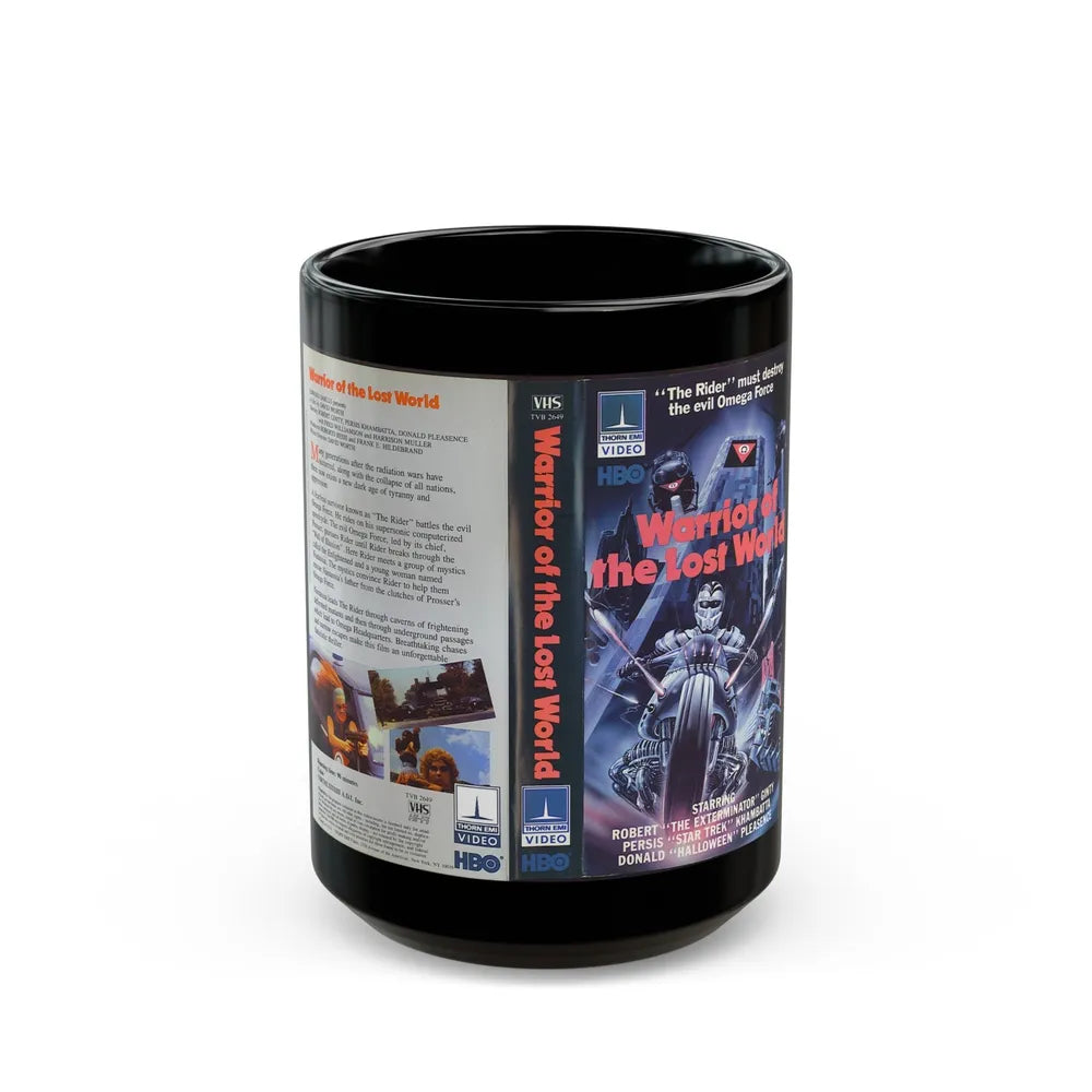 WARRIOR OF THE LOST WORLD (VHS COVER) - Black Coffee Mug-15oz-Go Mug Yourself