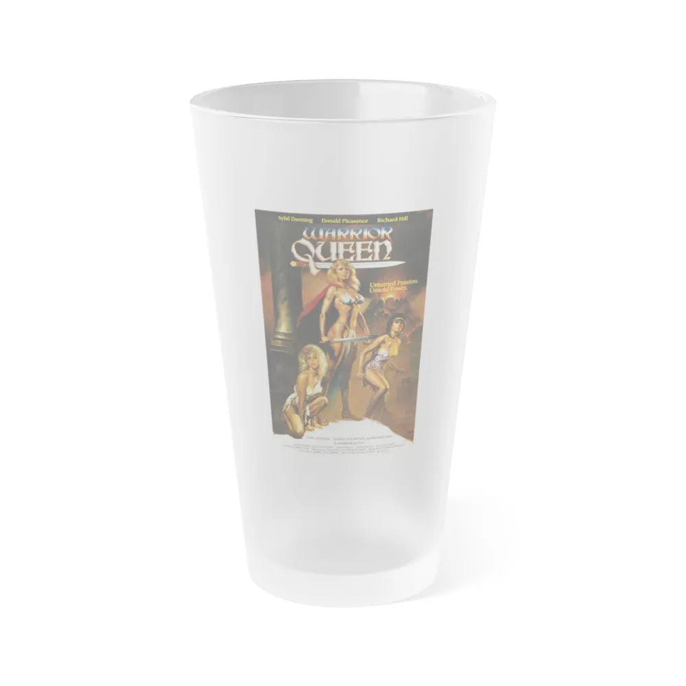 WARRIOR QUEEN 1987 Movie Poster - Frosted Pint Glass 16oz-16oz-Frosted-Go Mug Yourself