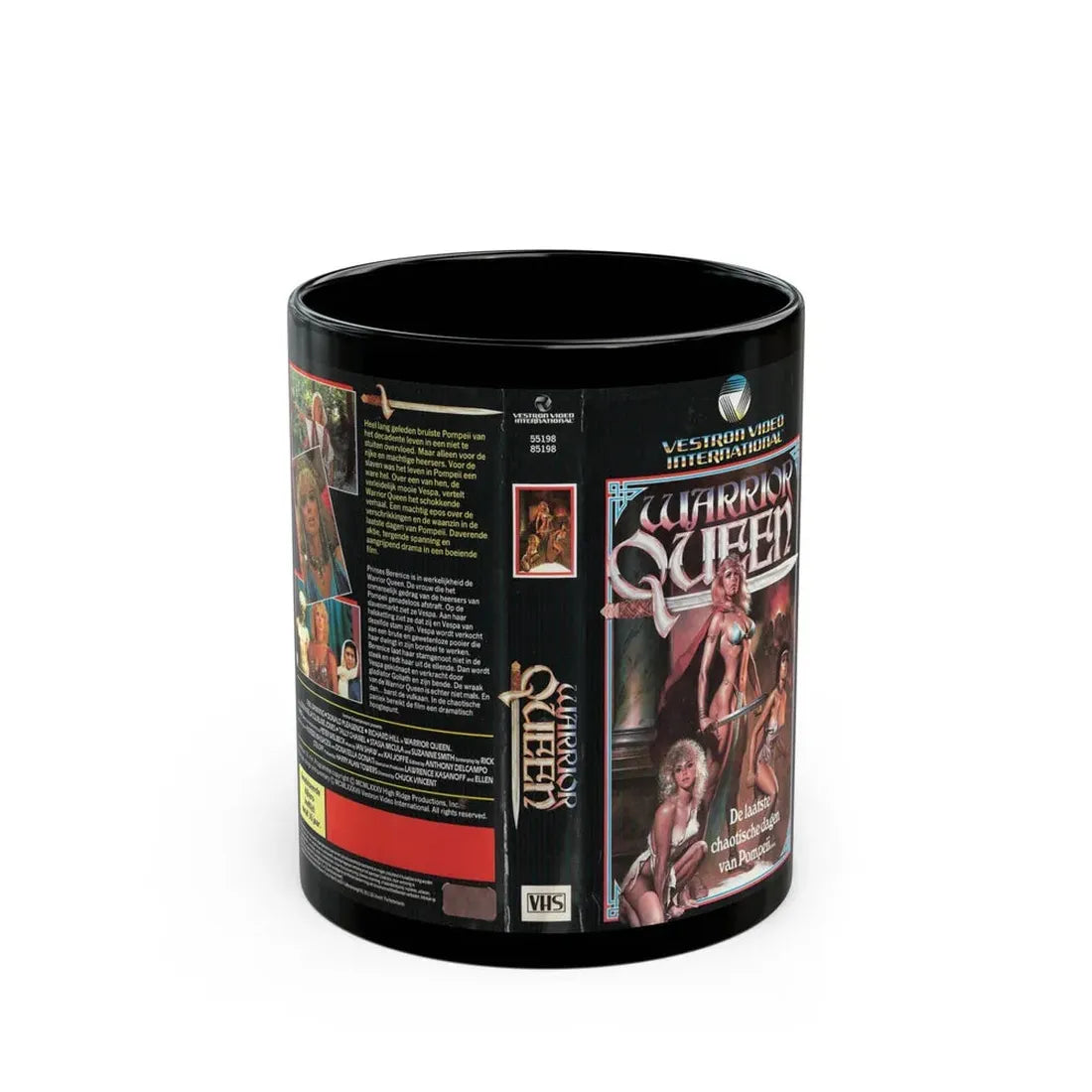 WARRIOR QUEEN (VHS COVER) - Black Coffee Mug 11oz - Go Mug Yourself