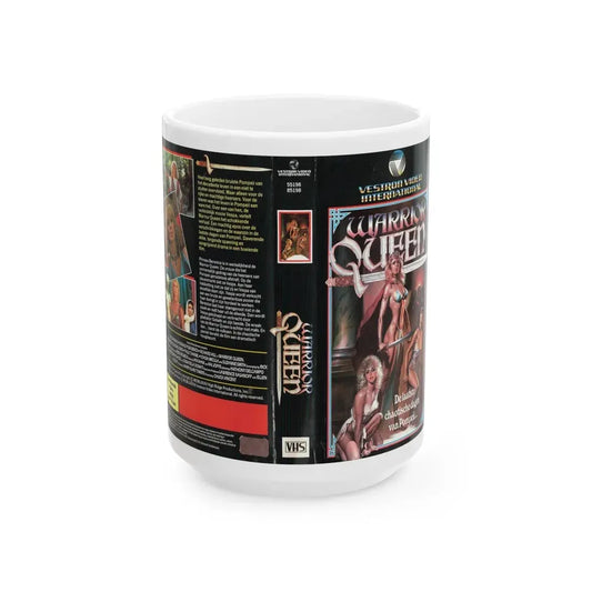 WARRIOR QUEEN (VHS COVER) - White Coffee Mug 15oz - Go Mug Yourself