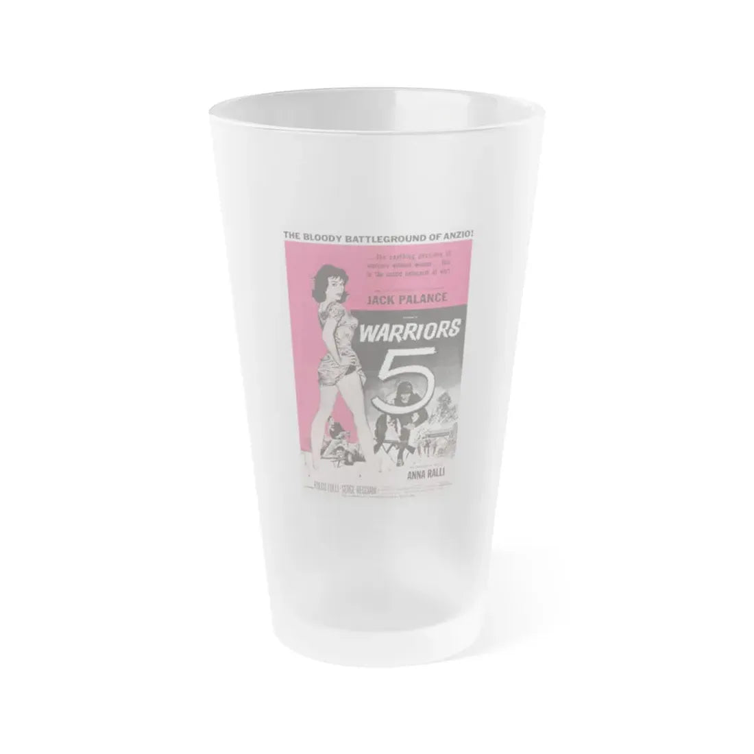 WARRIORS 5 1962 Movie Poster - Frosted Pint Glass 16oz 16oz Frosted - Go Mug Yourself