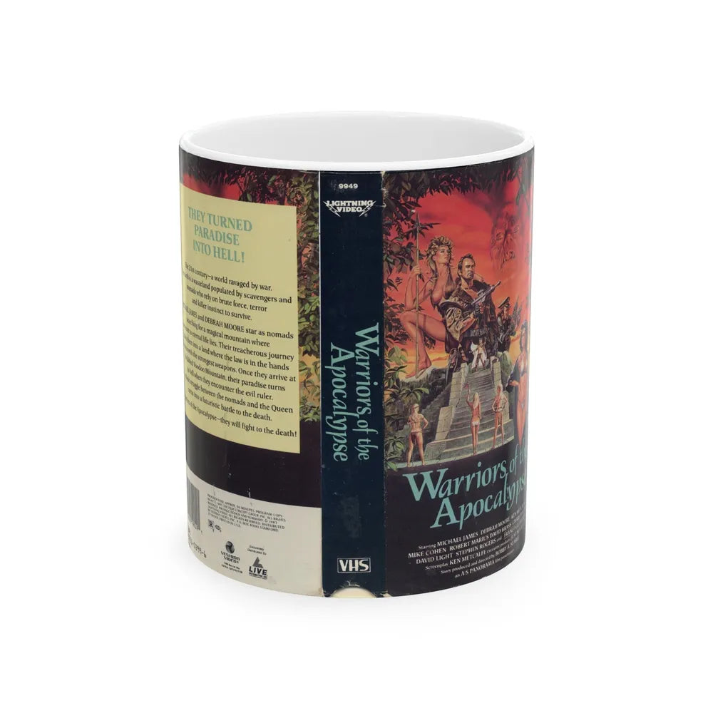 WARRIORS OF THE APOVALYPSE (VHS COVER) - White Coffee Mug-11oz-Go Mug Yourself