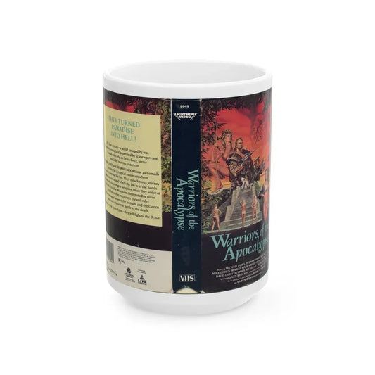 WARRIORS OF THE APOVALYPSE (VHS COVER) - White Coffee Mug 15oz - Go Mug Yourself