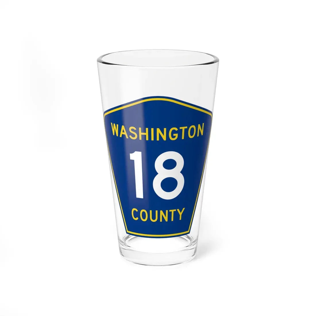 Washington County 18 MN (Minnesota) (Road Sign) Pint Glass 16oz 16oz - Go Mug Yourself