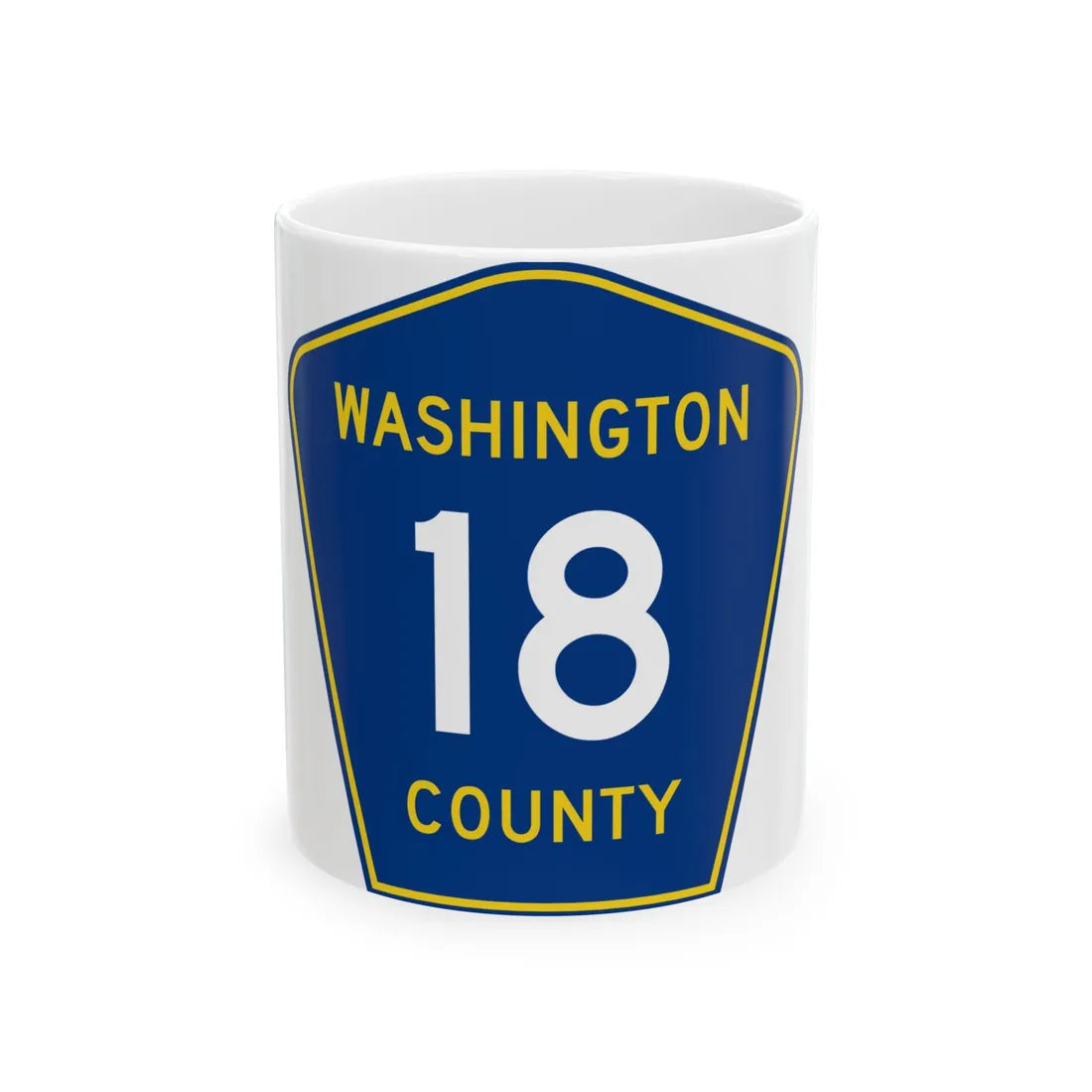 Washington County 18 MN (Minnesota) (Road Sign) White Coffee Mug 11oz - Go Mug Yourself