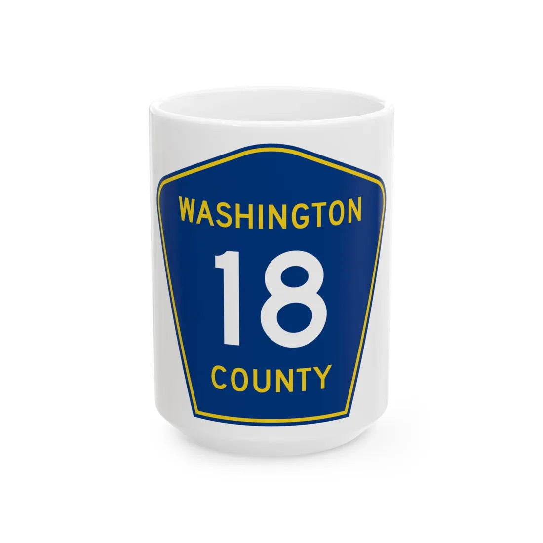 Washington County 18 MN (Minnesota) (Road Sign) White Coffee Mug 15oz - Go Mug Yourself