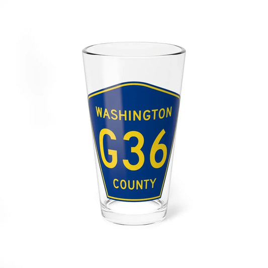 Washington County Route G36 IA (Iowa) (Road Sign) Pint Glass 16oz 16oz - Go Mug Yourself