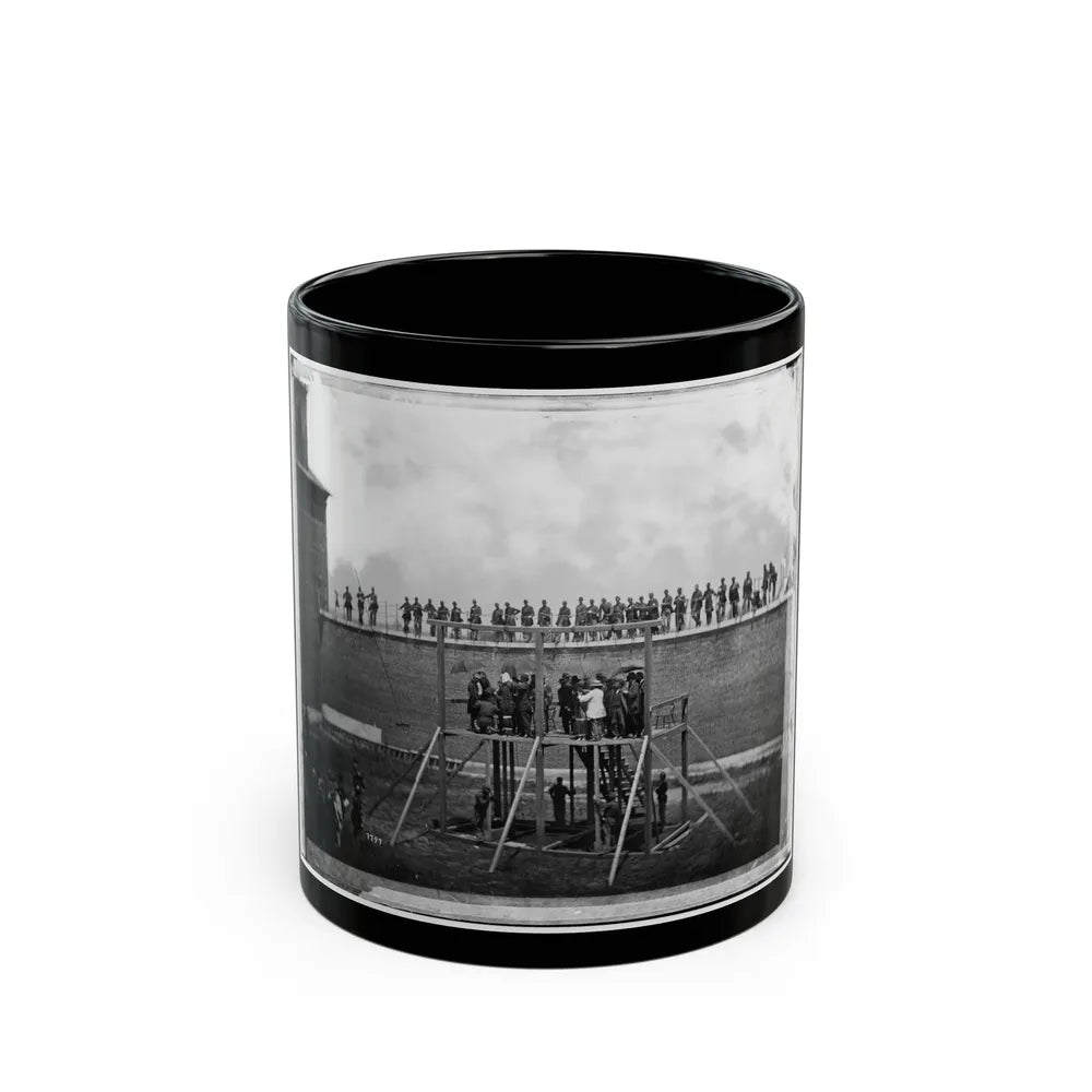 Washington, D.C. Adjusting The Ropes For Hanging The Conspirators (U.S. Civil War) Black Coffee Mug-11oz-Go Mug Yourself