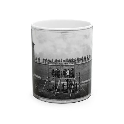 Washington, D.C. Adjusting The Ropes For Hanging The Conspirators (U.S. Civil War) White Coffee Mug-11oz-Go Mug Yourself