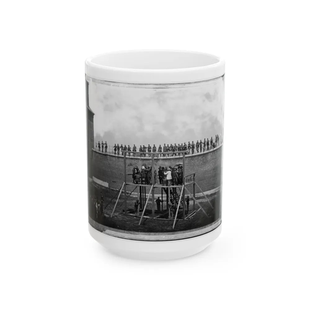 Washington, D.C. Adjusting The Ropes For Hanging The Conspirators (U.S. Civil War) White Coffee Mug-15oz-Go Mug Yourself