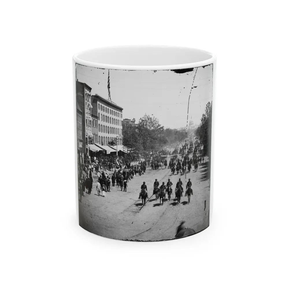 Washington, D.C. Another Artillery Unit Passing On Pennsylvania Avenue Near The Treasury (U.S. Civil War) White Coffee Mug-11oz-Go Mug Yourself