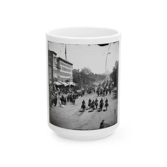 Washington, D.C. Another Artillery Unit Passing On Pennsylvania Avenue Near The Treasury (U.S. Civil War) White Coffee Mug-15oz-Go Mug Yourself