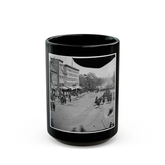 Washington, D.C. Artillery Unit Passing On Pennsylvania Avenue Near The Treasury (U.S. Civil War) Black Coffee Mug-15oz-Go Mug Yourself